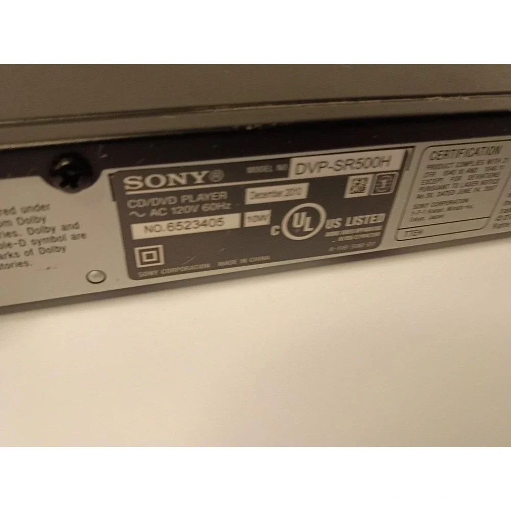 Sony DVP-SR500H 1080p Upscaling DVD CD Player with Remote Tested